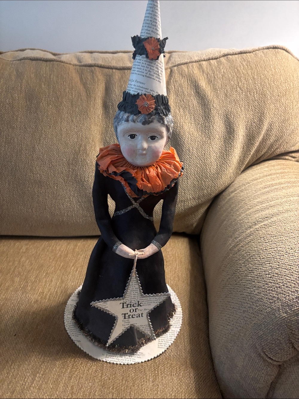 Nicol Sayre Vintage Halloween Figurine in Black and Orange